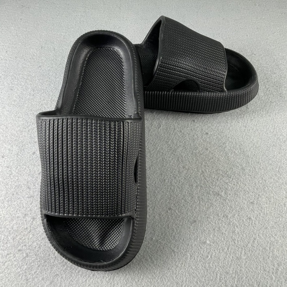 The Cloudies Slide Sandals Womens 6 Black Platform Cloud Foam Lightweight